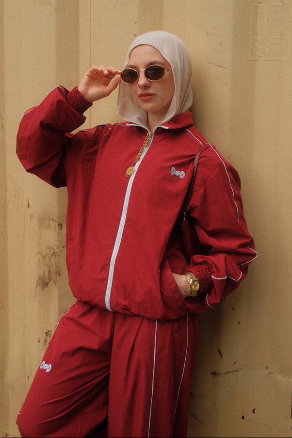 Cherry Red Track Jacket